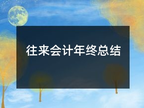 往来会计年终总结