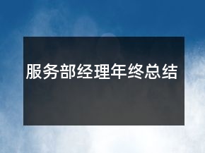 服务部经理年终总结