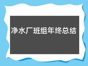净水厂班组年终总结