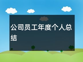 公司员工年度个人总结