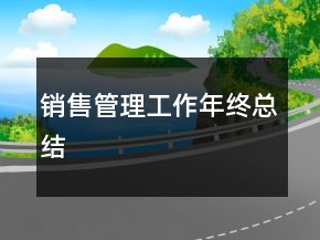 销售管理工作年终总结