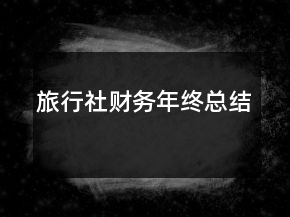 旅行社财务年终总结