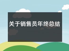 关于销售员年终总结