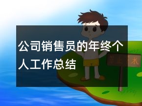 公司销售员的年终个人工作总结