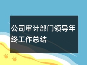 公司审计部门领导年终工作总结