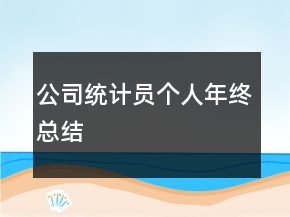 公司统计员个人年终总结