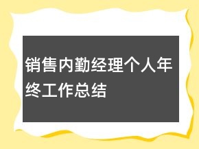 销售内勤经理个人年终工作总结