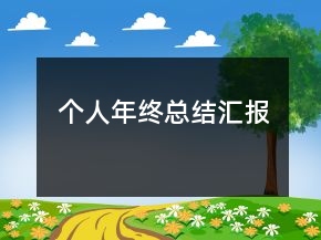 个人年终总结汇报