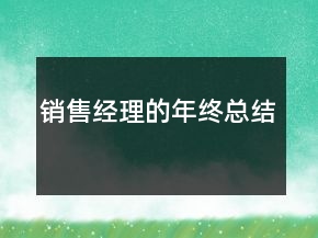 销售经理的年终总结