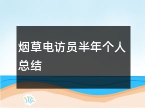 烟草电访员半年个人总结