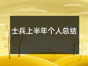 士兵上半年个人总结