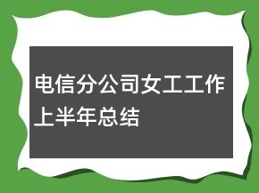 电信分公司女工工作上半年总结