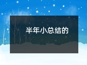 半年小总结的