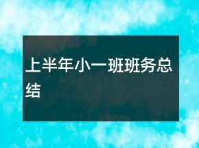 上半年小一班班务总结