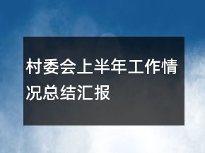 村委会上半年工作情况总结汇报