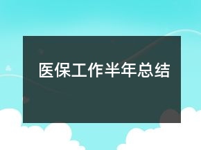 医保工作半年总结