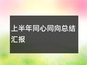 上半年同心同向总结汇报