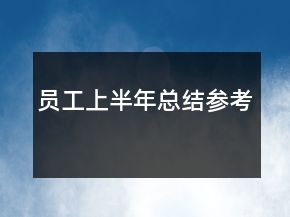 员工上半年总结参考