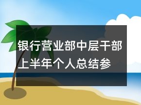 银行营业部中层干部上半年个人总结参考