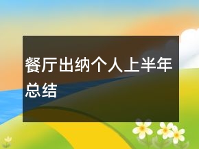 餐厅出纳个人上半年总结
