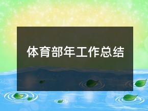 体育部年工作总结