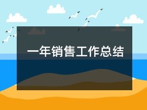 一年销售工作总结