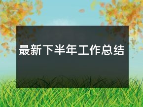 最新下半年工作总结