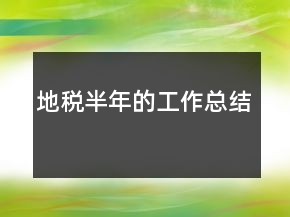 地税半年的工作总结