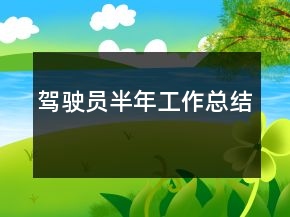 驾驶员半年工作总结
