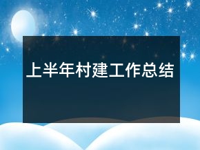 上半年村建工作总结