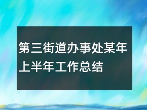 第三街道办事处某年上半年工作总结