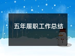五年履职工作总结