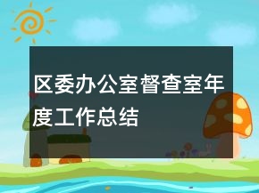区委办公室督查室年度工作总结