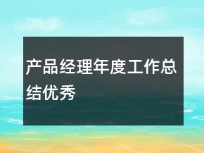 产品经理年度工作总结优秀