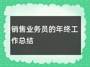 销售业务员的年终工作总结