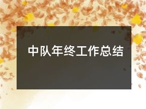 中队年终工作总结
