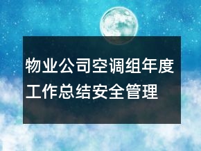 物业公司空调组年度工作总结安全管理节能运行