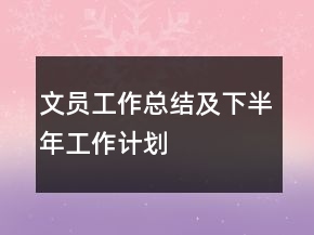 文员工作总结及下半年工作计划