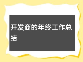 开发商的年终工作总结