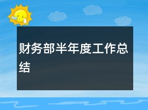 财务部半年度工作总结