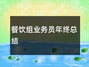 餐饮组业务员年终总结