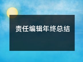 责任编辑年终总结