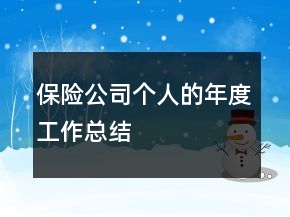保险公司个人的年度工作总结