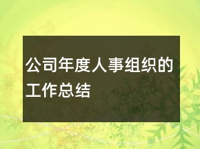 公司年度人事组织的工作总结