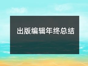出版编辑年终总结