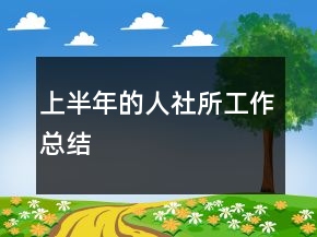 上半年的人社所工作总结
