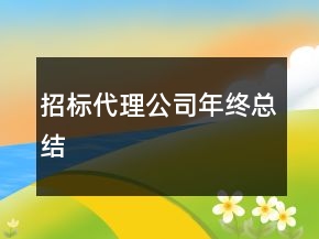 招标代理公司年终总结