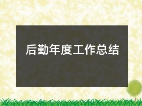 后勤年度工作总结