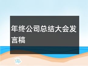 年终公司总结大会发言稿
