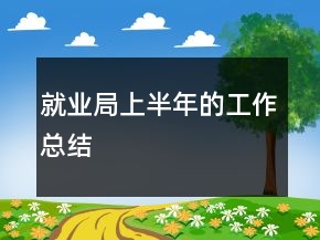 就业局上半年的工作总结